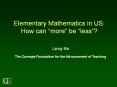 Elementary Mathematics in US: How can  PowerPoint PPT Presentation