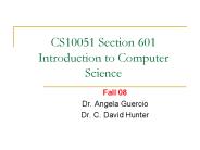 CS10051 Section 601 Introduction to Computer Science