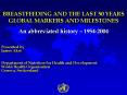 BREASTFEEDING AND THE LAST 50 YEARS GLOBAL MARKERS AND MILESTONES PowerPoint PPT Presentation