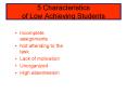 5 Characteristics of Low Achieving Students PowerPoint PPT Presentation