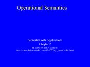 Operational Semantics