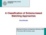 A Classification of Schema-based Matching Approaches