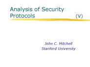 Analysis of Security Protocols           (V)