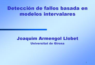 Deteccin de fallos basada en modelos intervalares