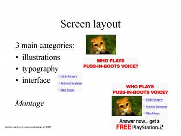 Screen layout