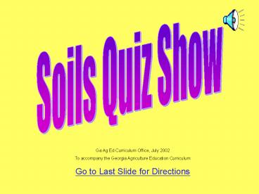 Soils Quiz Show