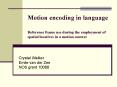 Motion encoding in language Reference frame use during the employment of spatial locatives in a moti PowerPoint PPT Presentation