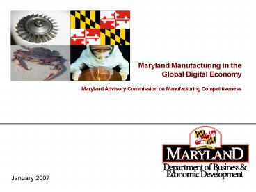 Maryland Manufacturing in the Global Digital Economy