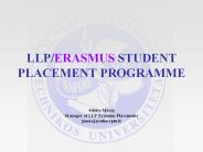 LLP/ERASMUS STUDENT PLACEMENT PROGRAMME