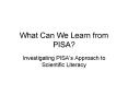 What Can We Learn from PISA PowerPoint PPT Presentation