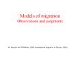 Models of migration Observations and judgments PowerPoint PPT Presentation