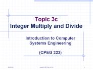 Topic 3c Integer Multiply and Divide