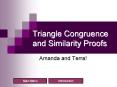 Triangle Congruence and Similarity Proofs PowerPoint PPT Presentation