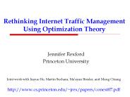 Rethinking Internet Traffic Management Using Optimization Theory