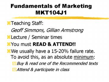 Fundamentals of Marketing MKT104J1