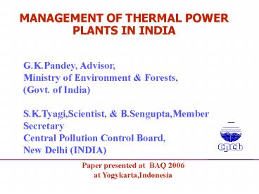 G'K'Pandey, Advisor,