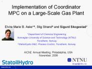 Implementation of Coordinator MPC on a Large-Scale Gas Plant