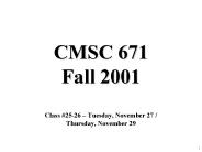 CMSC 671 Fall 2001