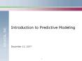 Introduction to Predictive Modeling December 13, 2007 ' PowerPoint PPT Presentation