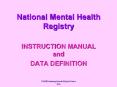 National Mental Health Registry PowerPoint PPT Presentation