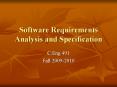 Software Requirements Analysis and Specification PowerPoint PPT Presentation