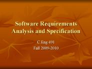 Software Requirements Analysis and Specification