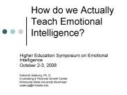 How do we Actually Teach Emotional Intelligence?