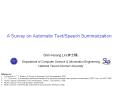 A Survey on Automatic Text/Speech Summarization PowerPoint PPT Presentation
