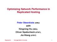 Optimizing Network Performance In Replicated Hosting