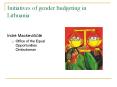 Initiatives of gender budgeting in Lithuania PowerPoint PPT Presentation