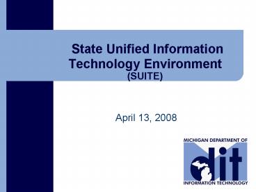 State Unified Information Technology Environment SUITE