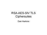 RSA-AES-SIV TLS Ciphersuites