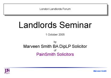 London Landlords Forum