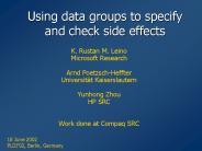 Using data groups to specify and check side effects