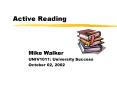 Active Reading PowerPoint PPT Presentation