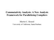 Commutativity Analysis: A New Analysis Framework for Parallelizing Compilers