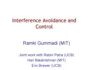Interference Avoidance and Control