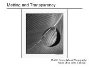 Matting and Transparency
