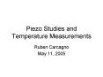 Piezo Studies and Temperature Measurements PowerPoint PPT Presentation
