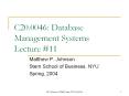 C20'0046: Database Management Systems Lecture PowerPoint PPT Presentation
