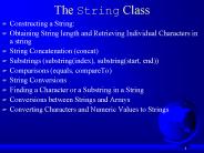The String Class