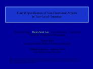 Formal Specification of Non-Functional Aspects