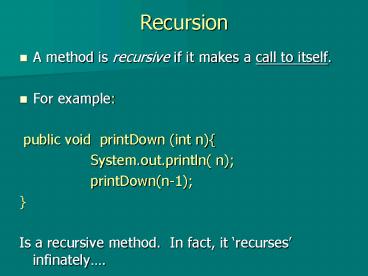 Recursion presentation | free to view