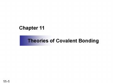 Theories of Covalent Bonding