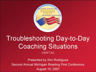 Troubleshooting DaytoDay Coaching Situations