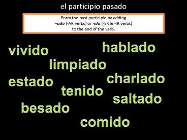 el participio pasado