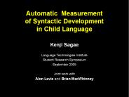 Automatic Measurement of Syntactic Development in Child Language