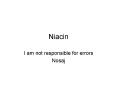 Niacin PowerPoint PPT Presentation