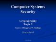 Computer Systems Security Cryptography Topic 2 Sources: Pfleeger PowerPoint PPT Presentation