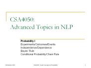 CSA4050: Advanced Topics in NLP
